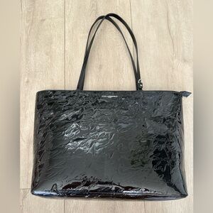 KARL LAGERFELD Black Paris Signature Shoulder Tote Bag